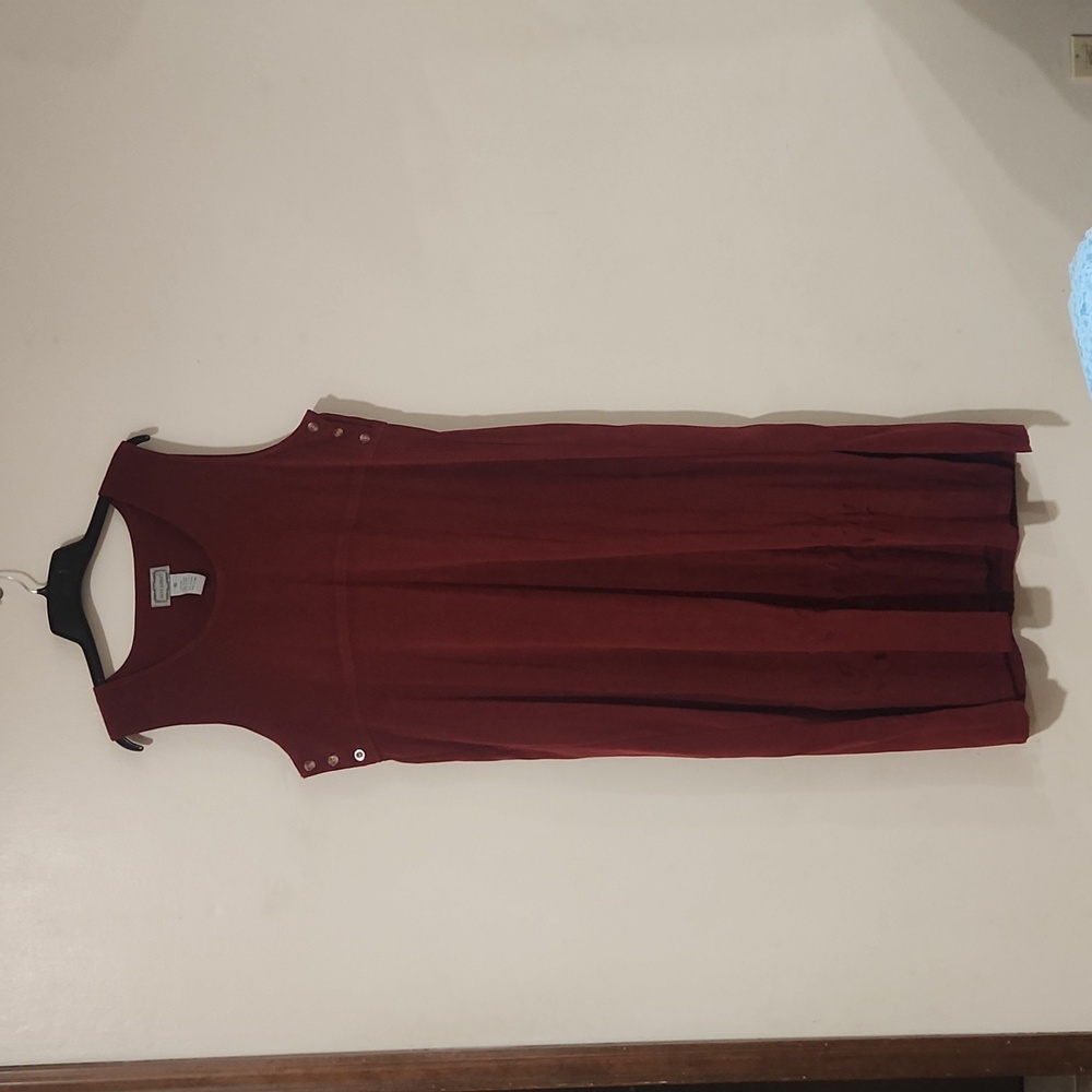 Women's Jane Ashley rust color maxi sleeveless jumper, embroidered xl